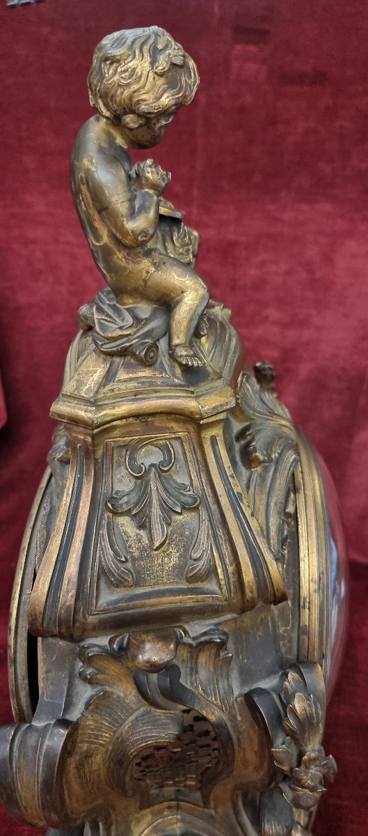 OROLOGIO DA TAVOLO IN BRONZO DORATO - FRANCIA, metà '800, NAPOLEONE III - PROSPER ROUSSEL-photo-3