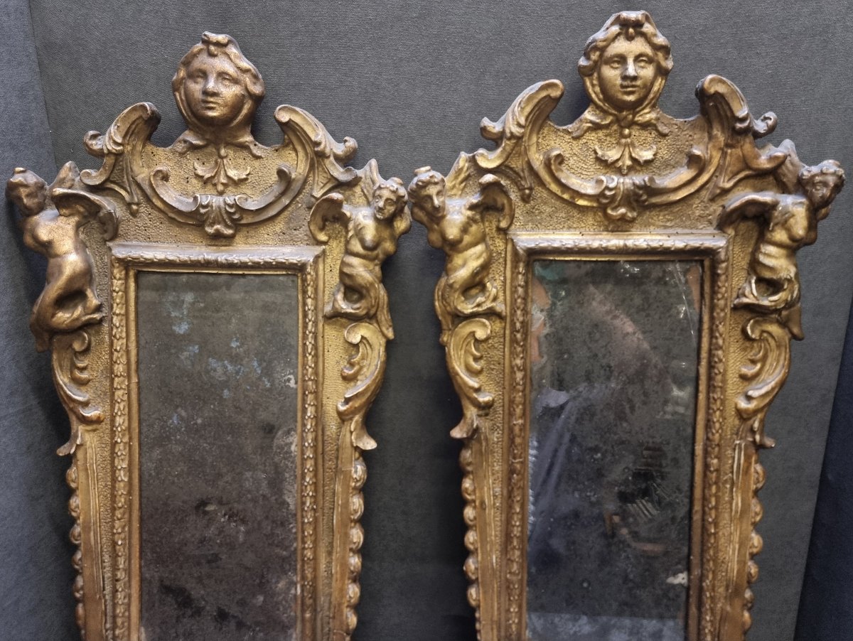RARISSIME COPPIA SPECCHIERE - ROMA dell'600 - BAROCCO-photo-2