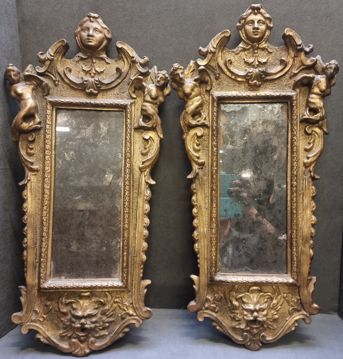 RARISSIME COPPIA SPECCHIERE - ROMA dell'600 - BAROCCO