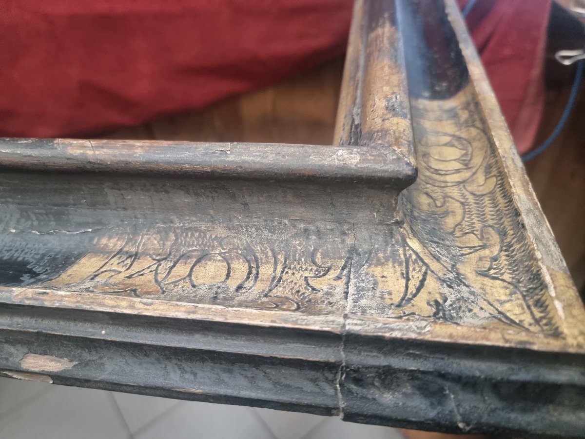 CORNICE DEL XVII SECOLO - LACCA NERA E GUARNITURE DORATE - ITALIA, EMILIA-photo-4