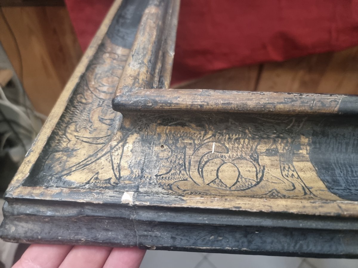 CORNICE DEL XVII SECOLO - LACCA NERA E GUARNITURE DORATE - ITALIA, EMILIA-photo-5