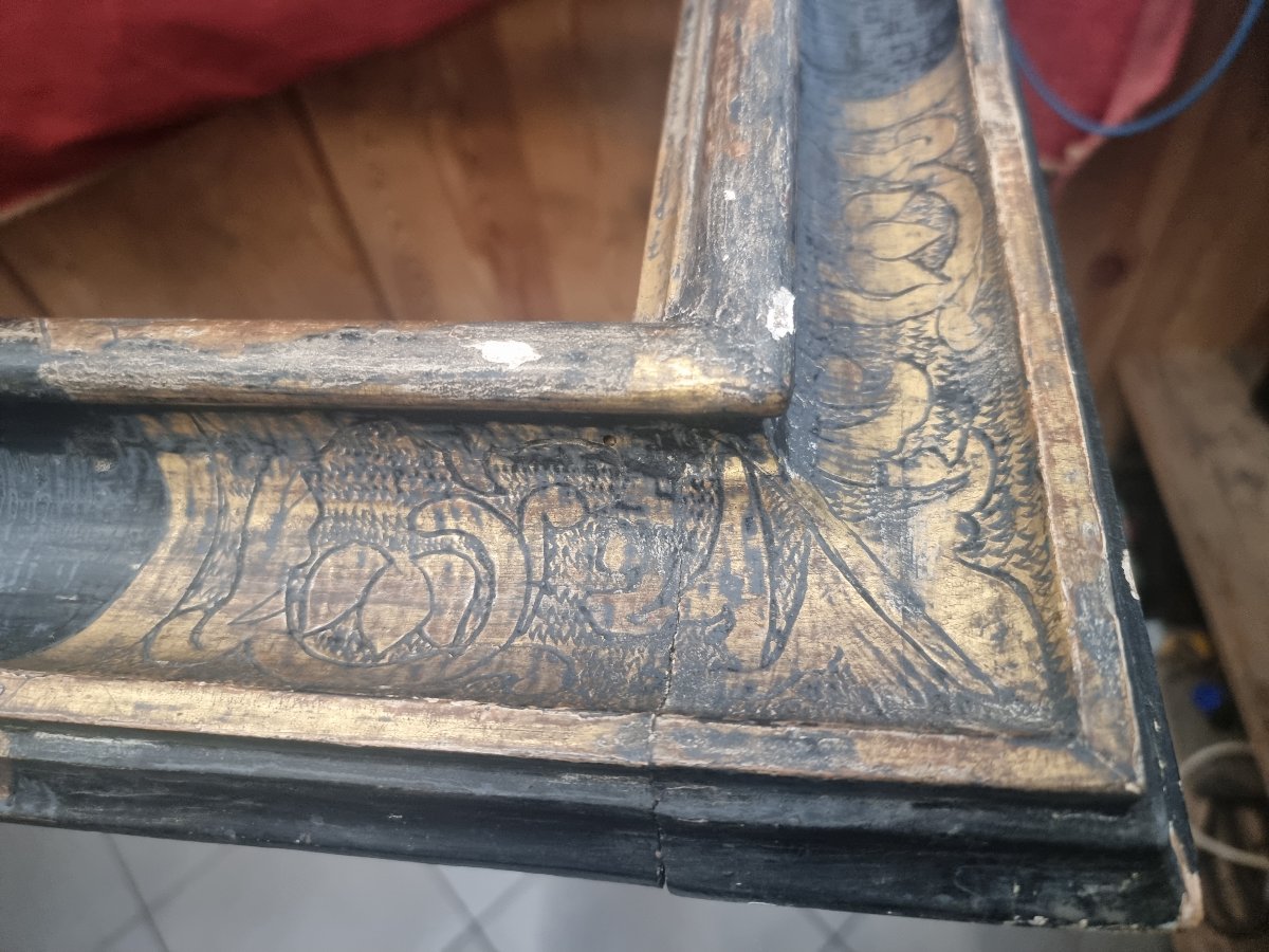 CORNICE DEL XVII SECOLO - LACCA NERA E GUARNITURE DORATE - ITALIA, EMILIA-photo-6