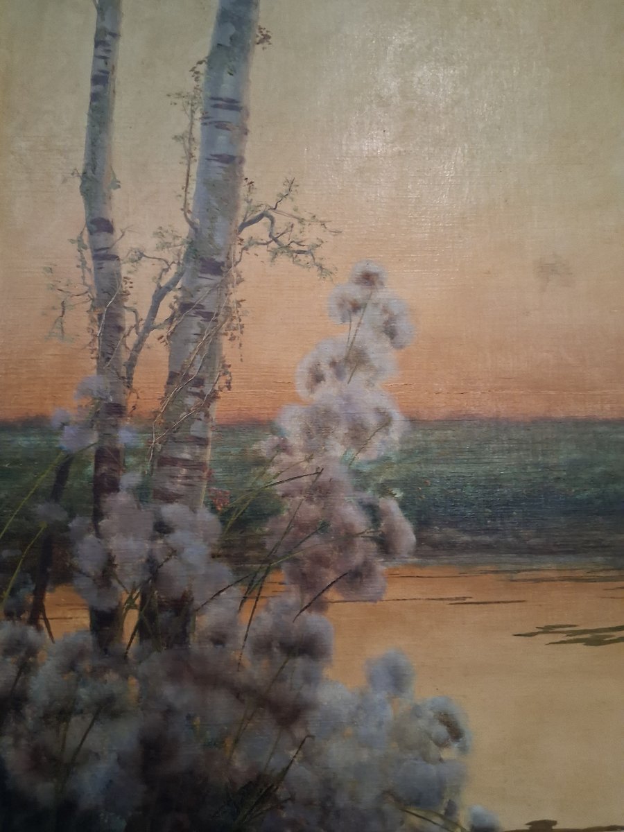 OLIO SU TELA 1893 - PAESAGGIO - ENRIQUE SERRA (Barcellona 1858 – Roma1918)-photo-2
