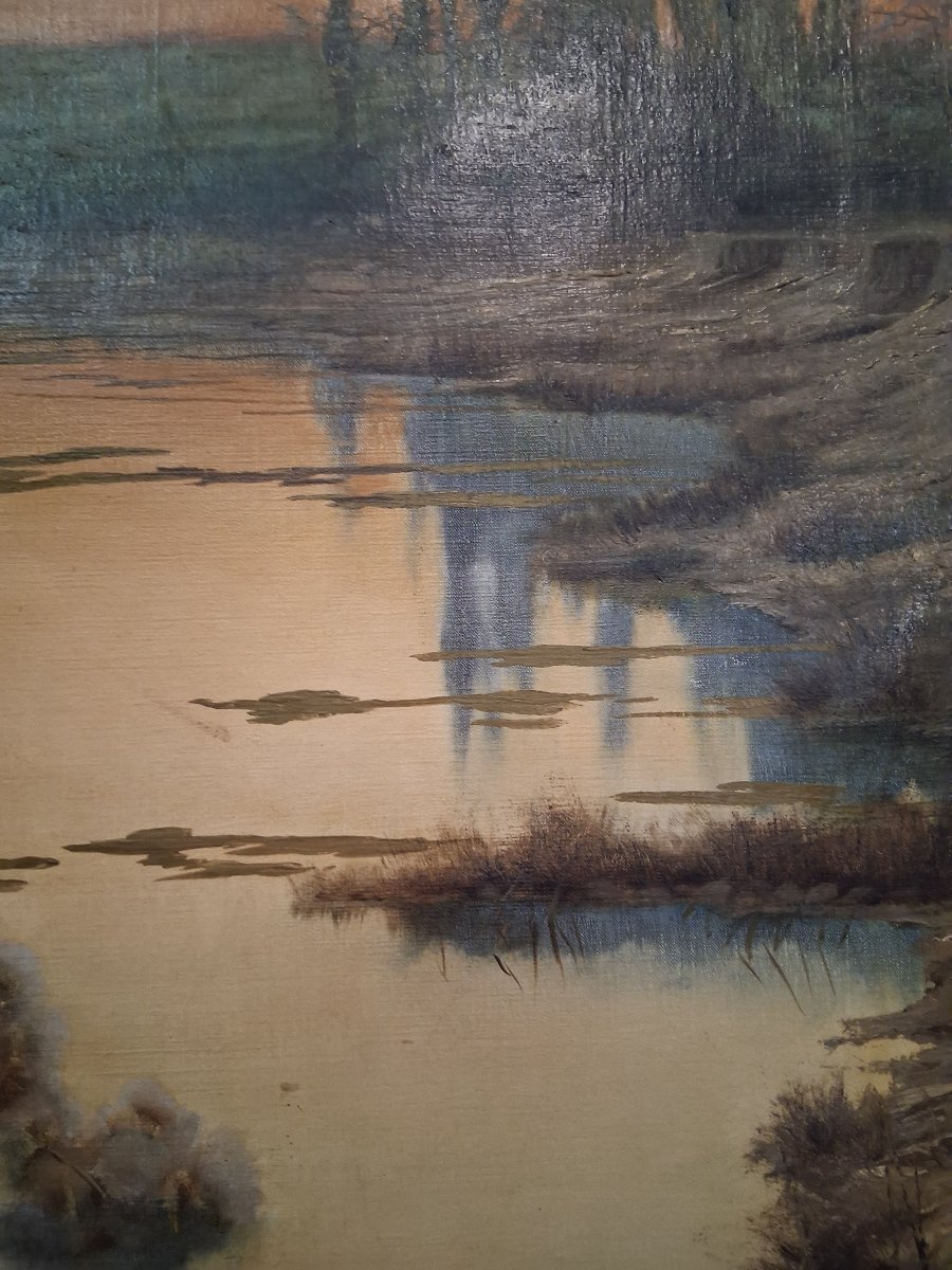 OLIO SU TELA 1893 - PAESAGGIO - ENRIQUE SERRA (Barcellona 1858 – Roma1918)-photo-4