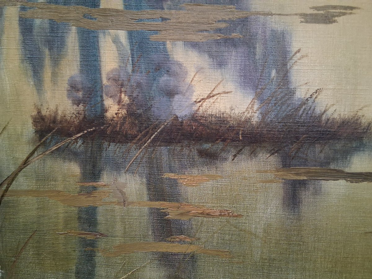 OLIO SU TELA 1893 - PAESAGGIO - ENRIQUE SERRA (Barcellona 1858 – Roma1918)-photo-2
