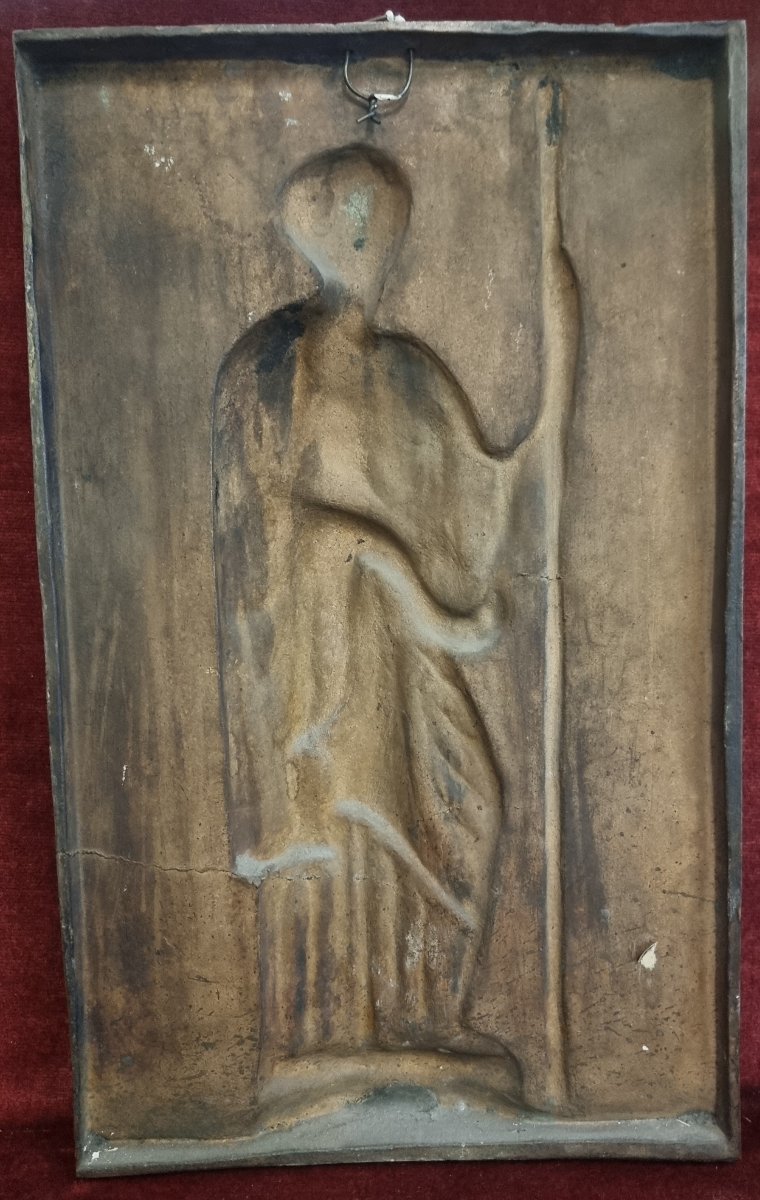 BASSORILIEVO IN BRONZO RAFFIGURANTE VESTALE - FRANCIA, fine XIX SECOLO-photo-1