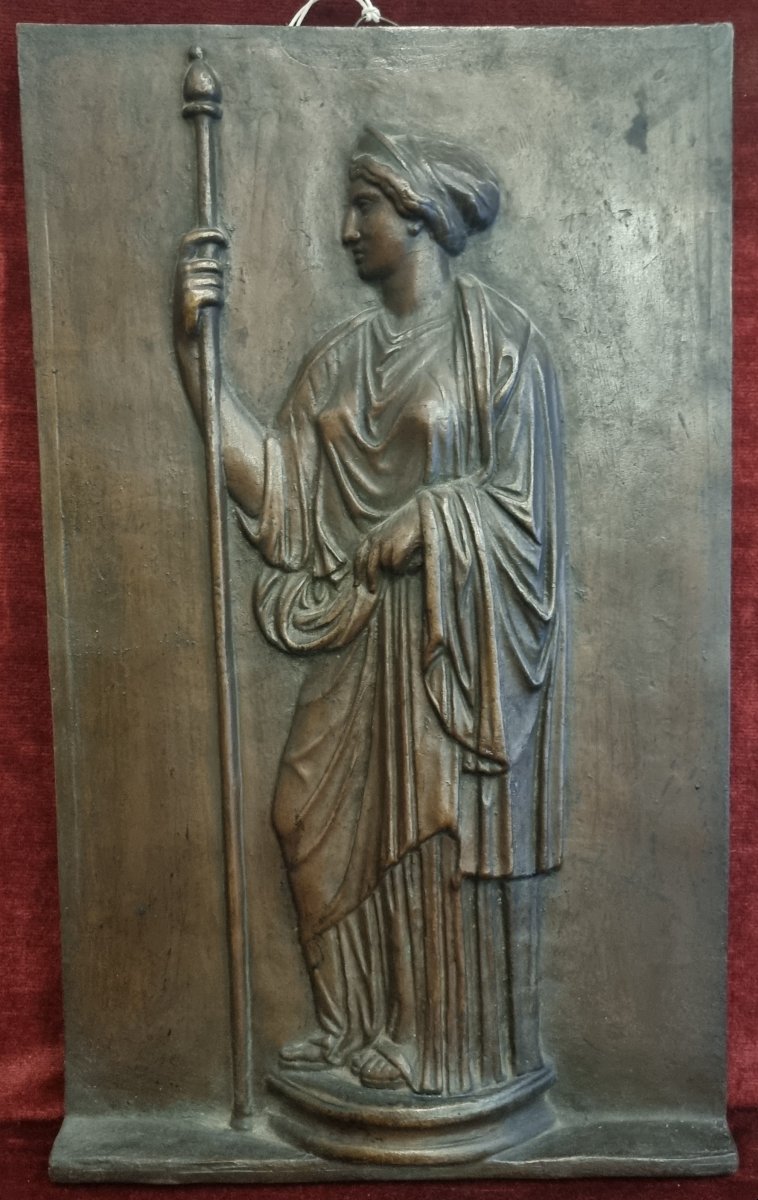 BASSORILIEVO IN BRONZO RAFFIGURANTE VESTALE - FRANCIA, fine XIX SECOLO