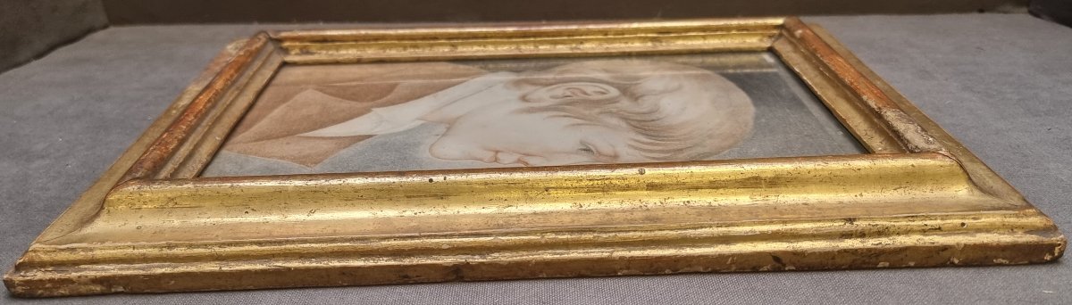DISEGNO RAGAZZO primi '800 - CORNICE ANTICA DELL'600-photo-1