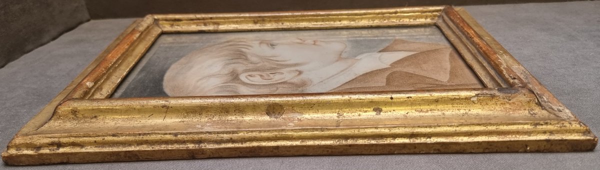 DISEGNO RAGAZZO primi '800 - CORNICE ANTICA DELL'600-photo-3