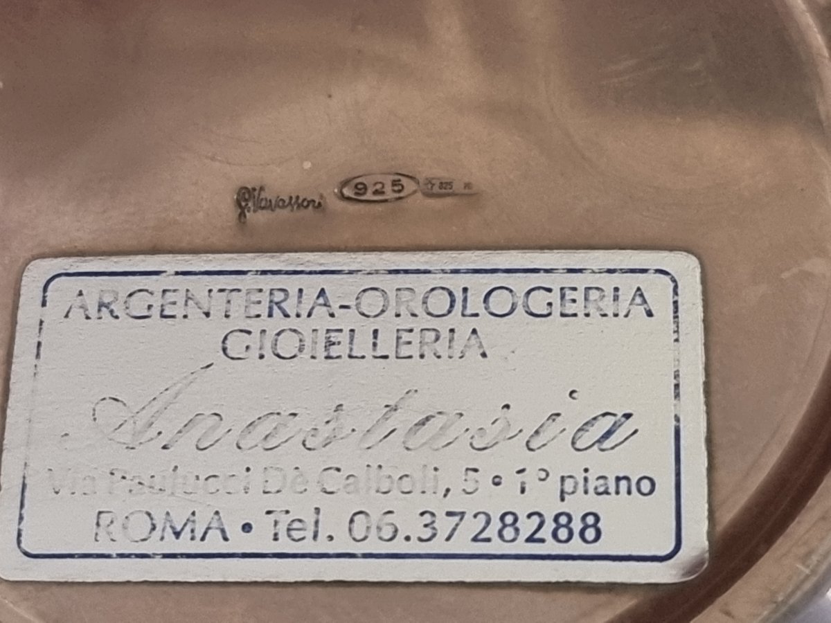 SCATOLA PORTATABACCO IN ARGENTO 925 e INTERNO IN LEGNO  - ITALIA, G. VAVASSORI - anni '70-photo-2