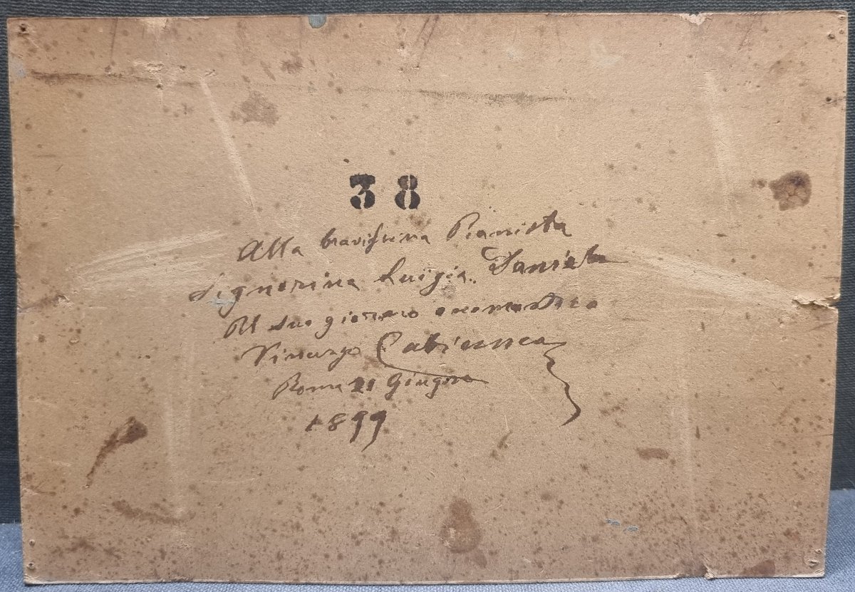 OLIO SU CARTONE - MARINA datata1891 - VINCENZO CABIANCA (Verona 1827 - Roma 1902)-photo-1