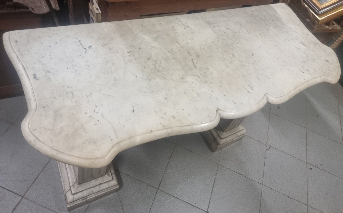 CONSOLE IN MARMO STATUARIO - ITALIA, PRIMA META DELL'800-photo-3