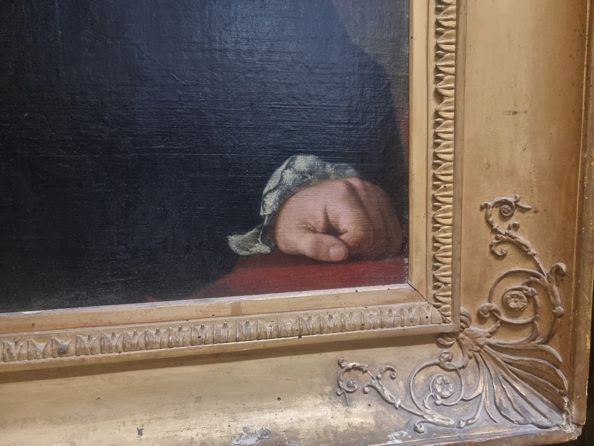 OLIO SU TELA - RITRATTO GUARDIA NOBILE PAPALE - Prima metà dell'800-photo-3