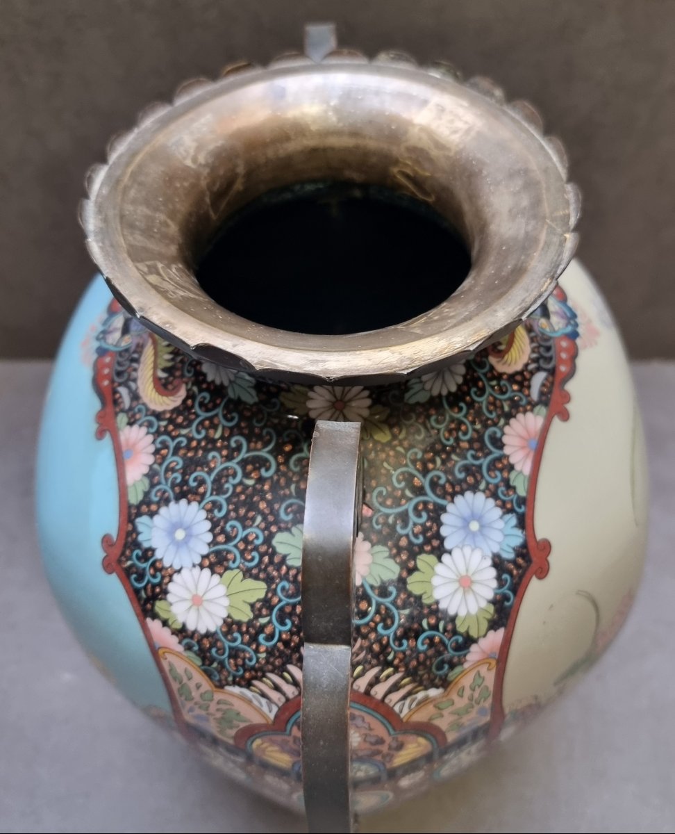 VASO ORIENTALE IN CLOISONNE - Inizio XX secolo-photo-1