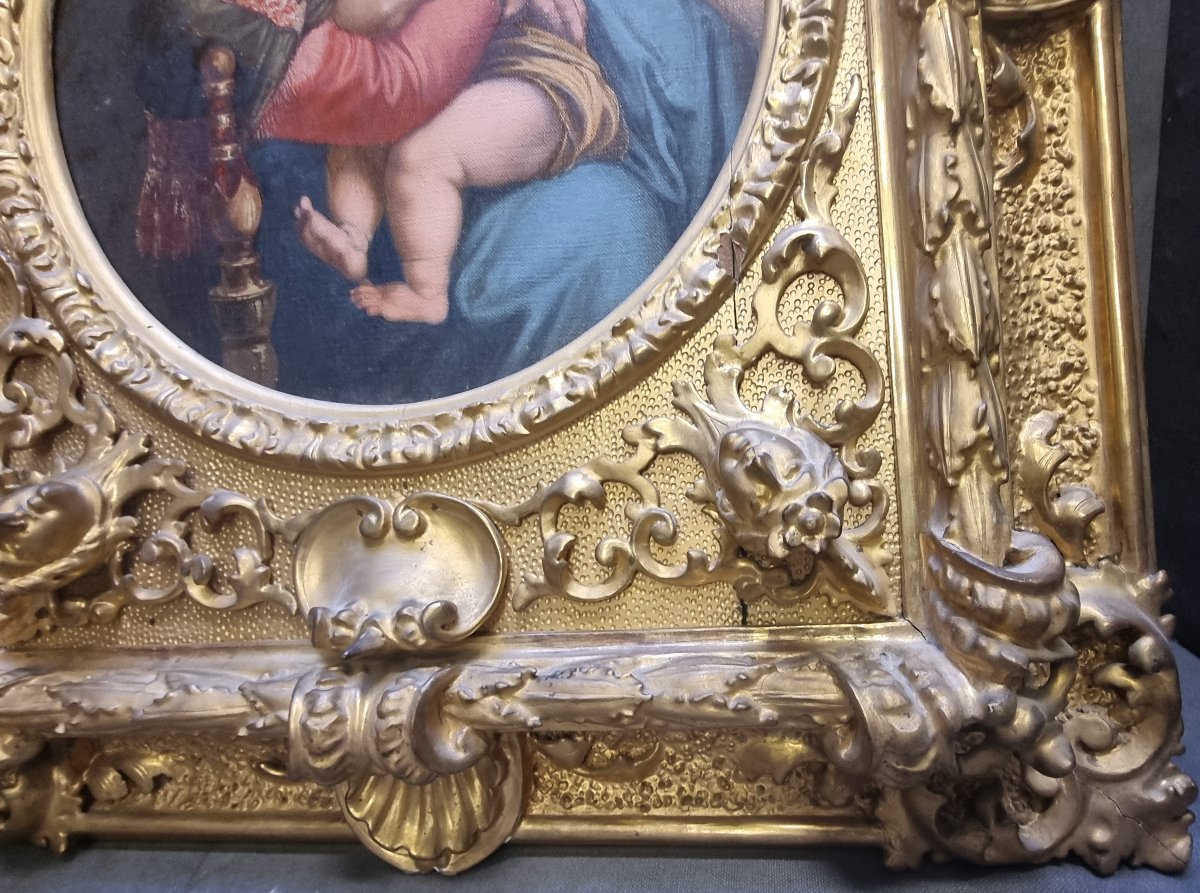 OLIO SU TELA MADONNA DELLA SEGGIOLA - DELL'800-photo-1
