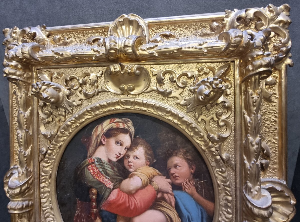 OLIO SU TELA MADONNA DELLA SEGGIOLA - DELL'800-photo-2