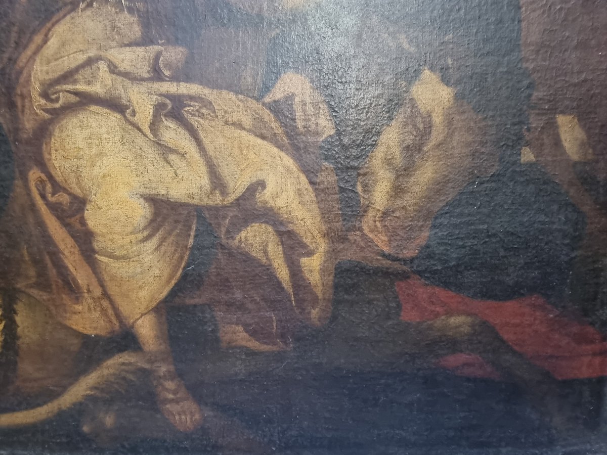 OLIO SU TELA - ALLEGORIA DEL'EUROPA, COPIA SEICENTESCA SCUOLA DEL VERONESE-photo-3