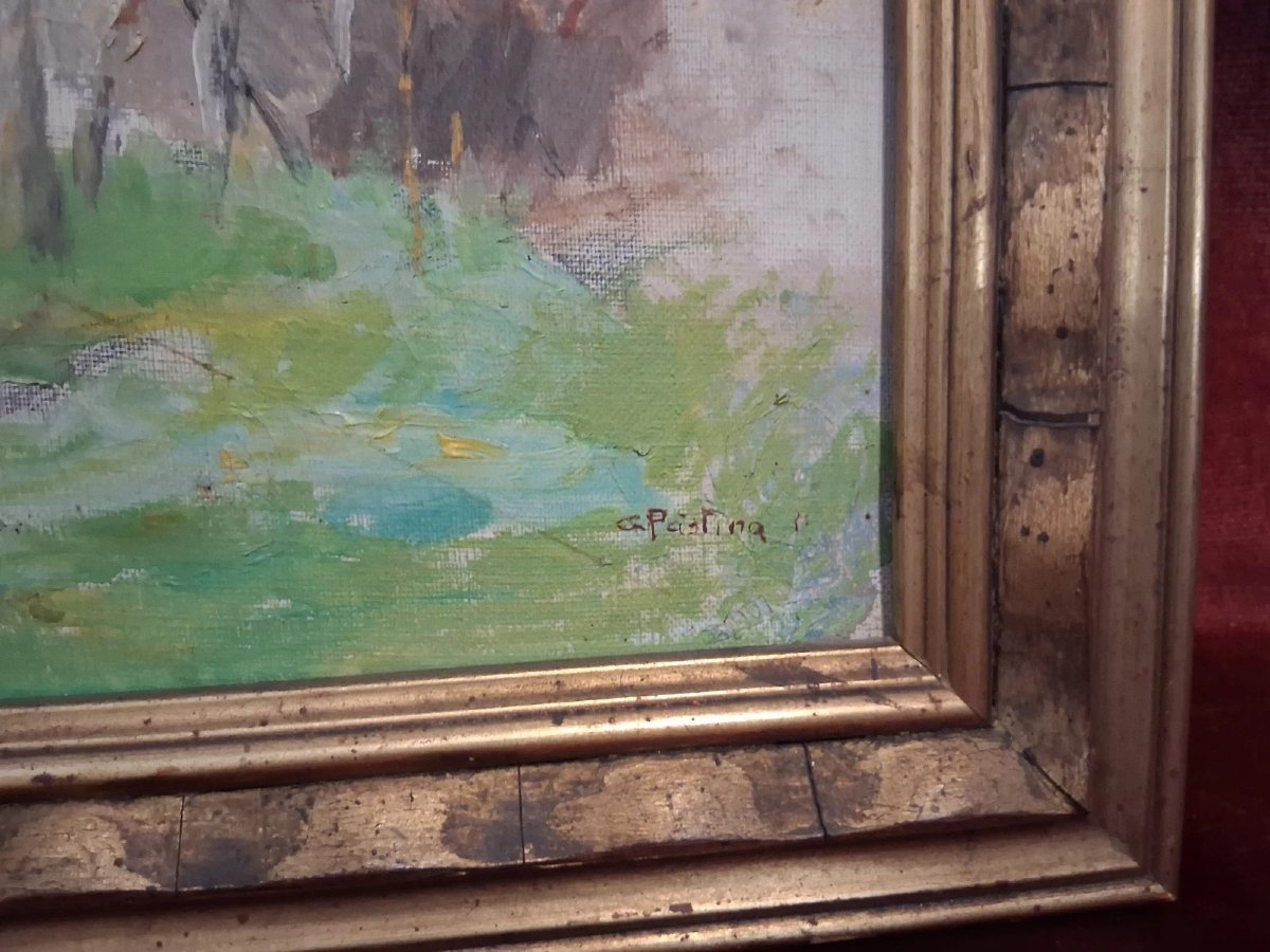 OLIO SU TELA VEDUTA DI ROMA TORRE DELLE MILIZIE - GIUSEPPE PASTINA (Andria 1863 - 1942)-photo-1