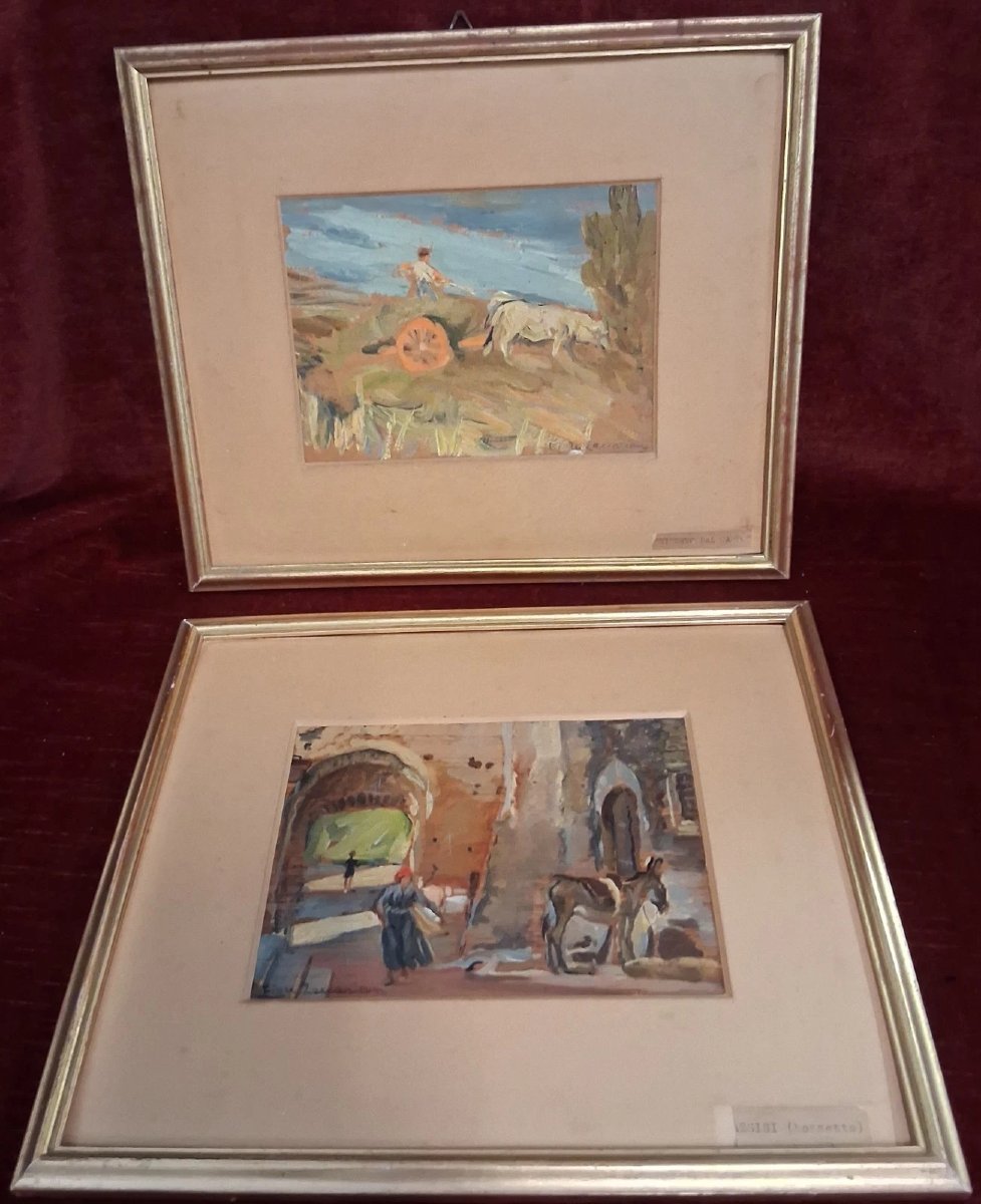 COPPIA QUADRI OLII -  FIORE BRUSTOLIN ZACCARIAN (1901-1995)