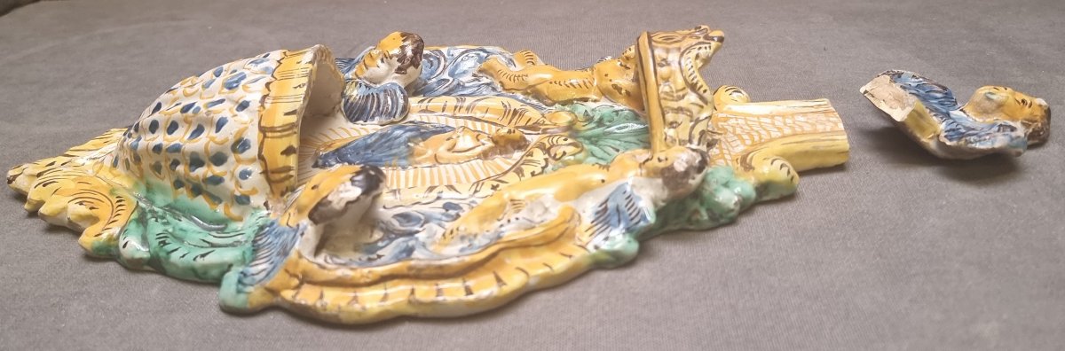 ACQUASANTIERA IN MAIOLICA - SECONDA META XVII SECOLO - ITALIA DEL SUD-photo-1