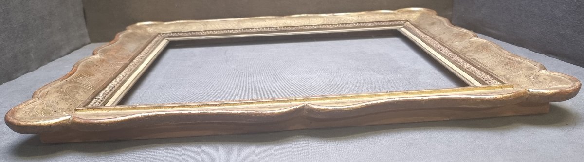 CORNICE A GUANTIERA DORATA A ORO ZECCHINO  ITALIA DEL SUD, prima metà del XIX secolo-photo-3