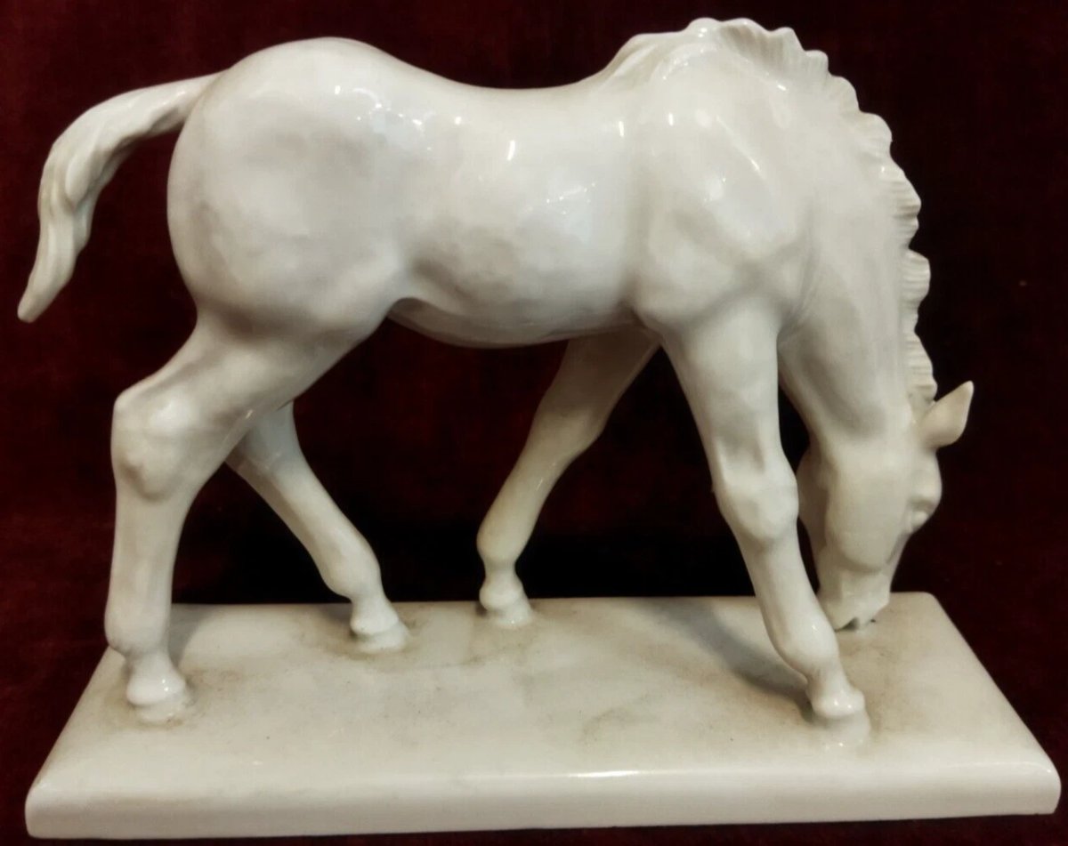 CAVALLO IN PORCELLANA BIANCA MEISSEN - primi '900-photo-3