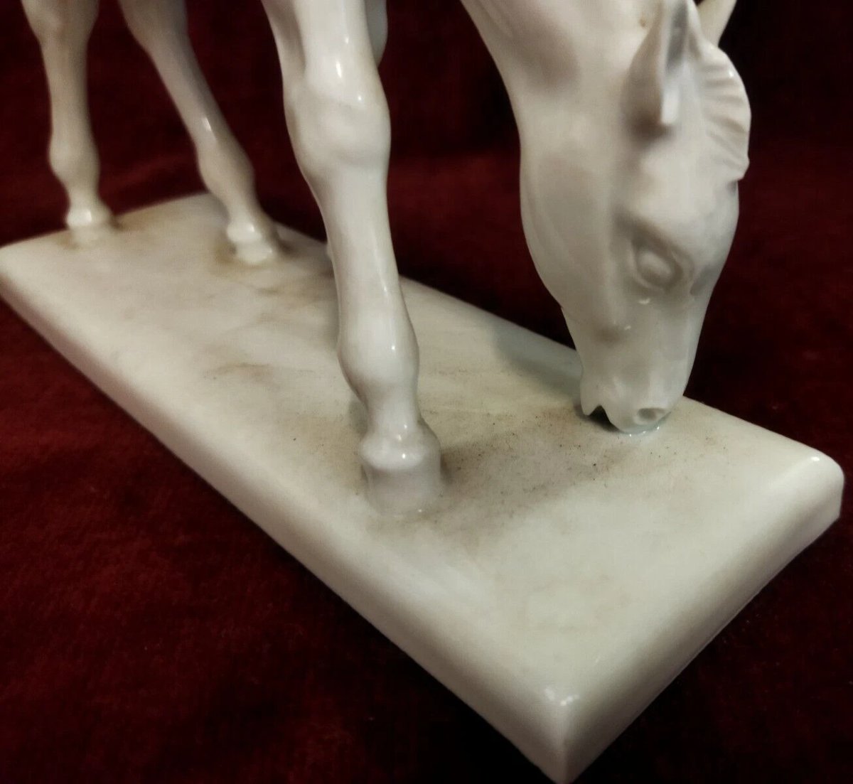 CAVALLO IN PORCELLANA BIANCA MEISSEN - primi '900-photo-2