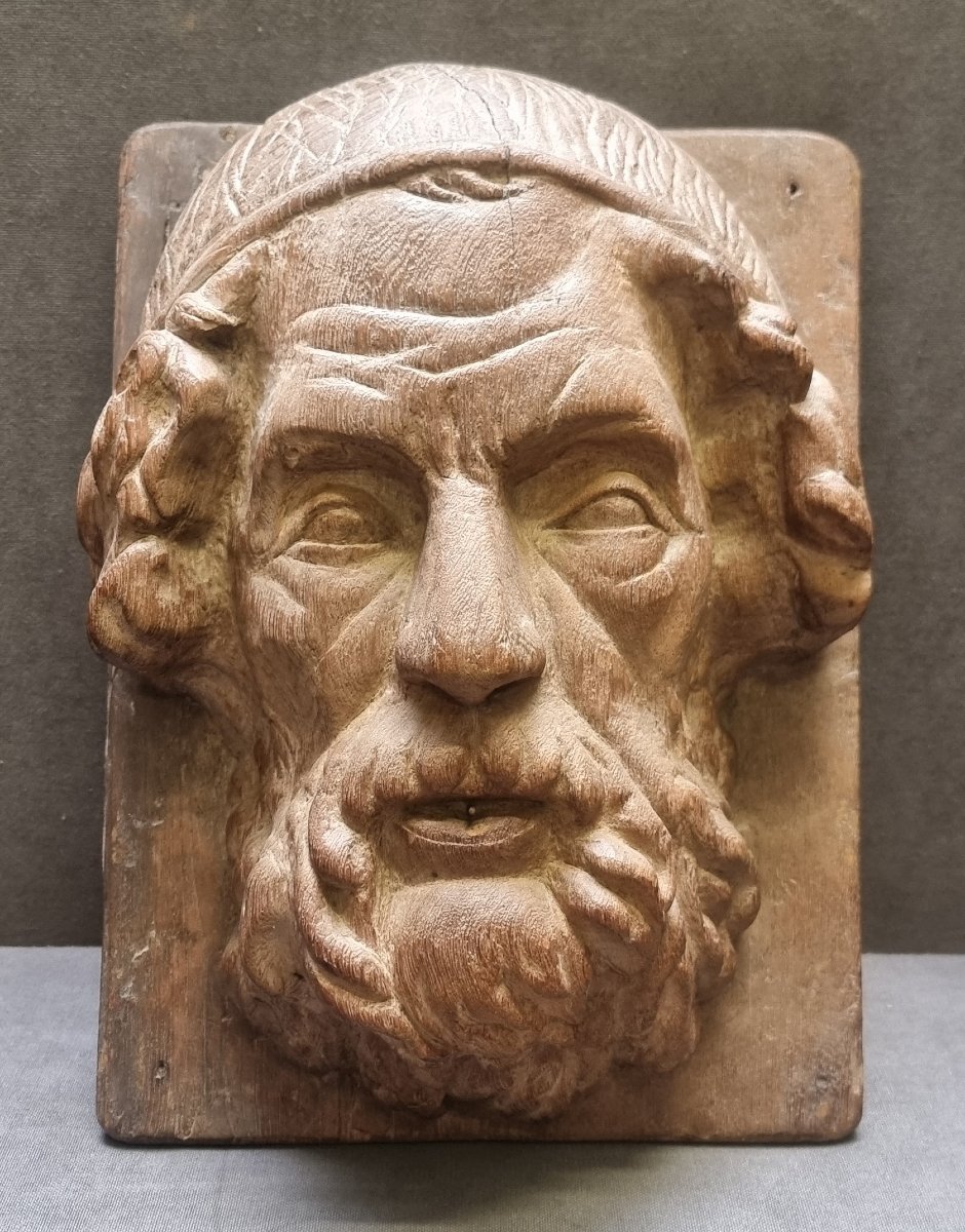ALTORILIEVO IN LEGNO SCOLPITO (CEDRO DEL LIBANO) - OMERO - XVIII SECOLO - SPAGNA