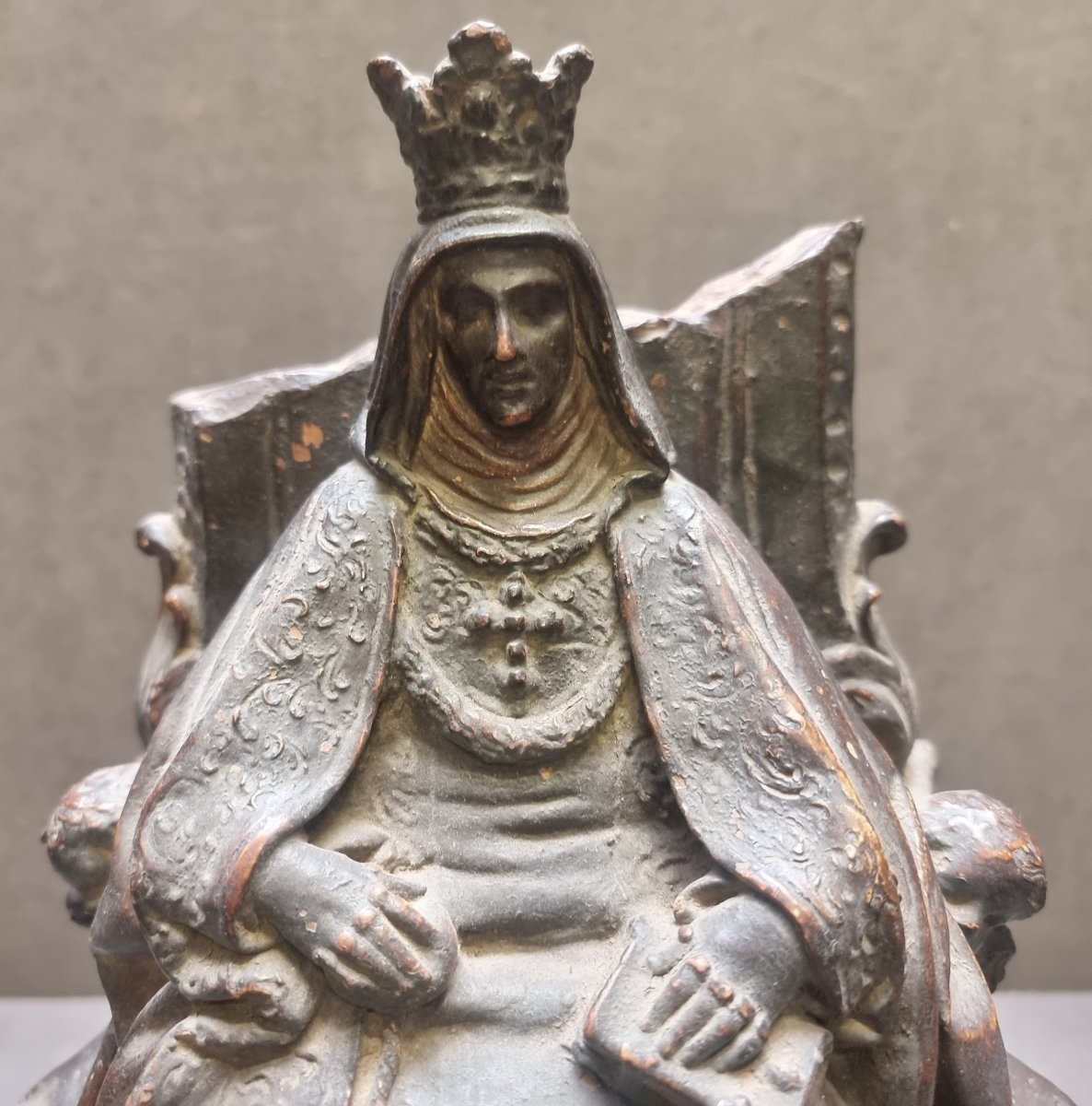 SCULTURA IN TERRACOTTA - MADONNA - Fine '600 - Italia del Sud-photo-3