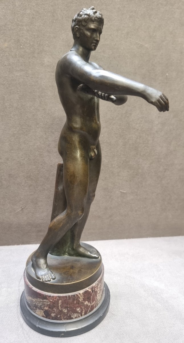 SCULTURA IN BRONZO RAFFIGURANTE APOXYOMENOS - XIX secolo-photo-3