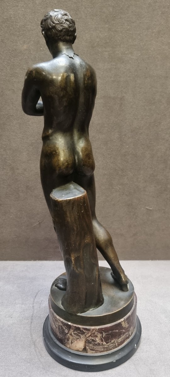 SCULTURA IN BRONZO RAFFIGURANTE APOXYOMENOS - XIX secolo-photo-1