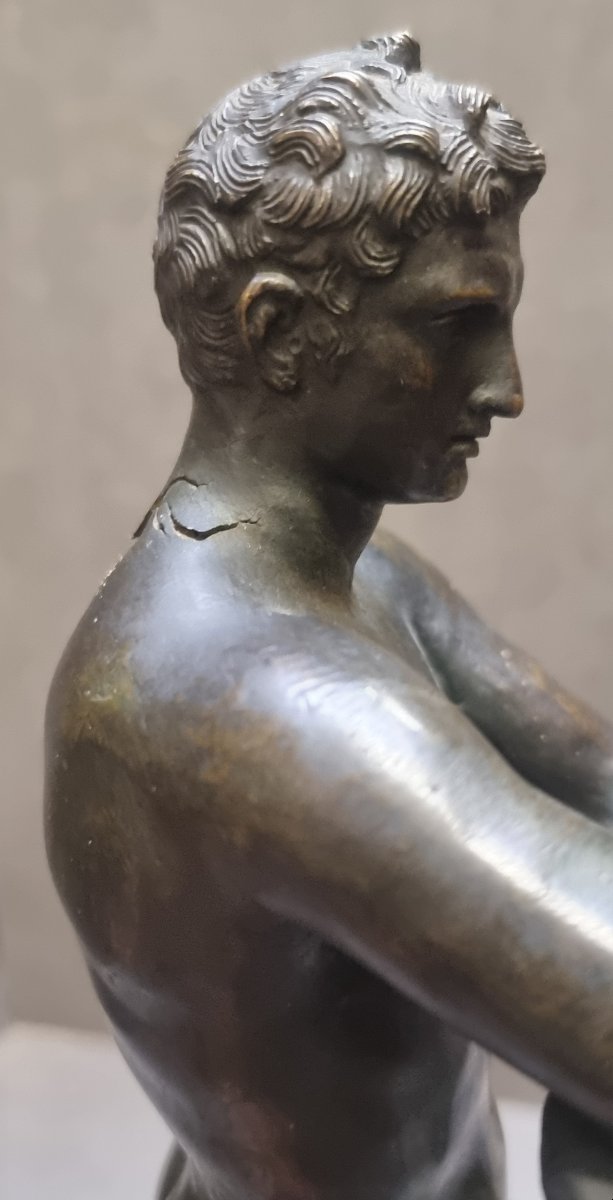 SCULTURA IN BRONZO RAFFIGURANTE APOXYOMENOS - XIX secolo-photo-7