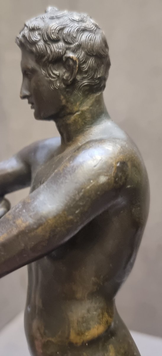 SCULTURA IN BRONZO RAFFIGURANTE APOXYOMENOS - XIX secolo-photo-8