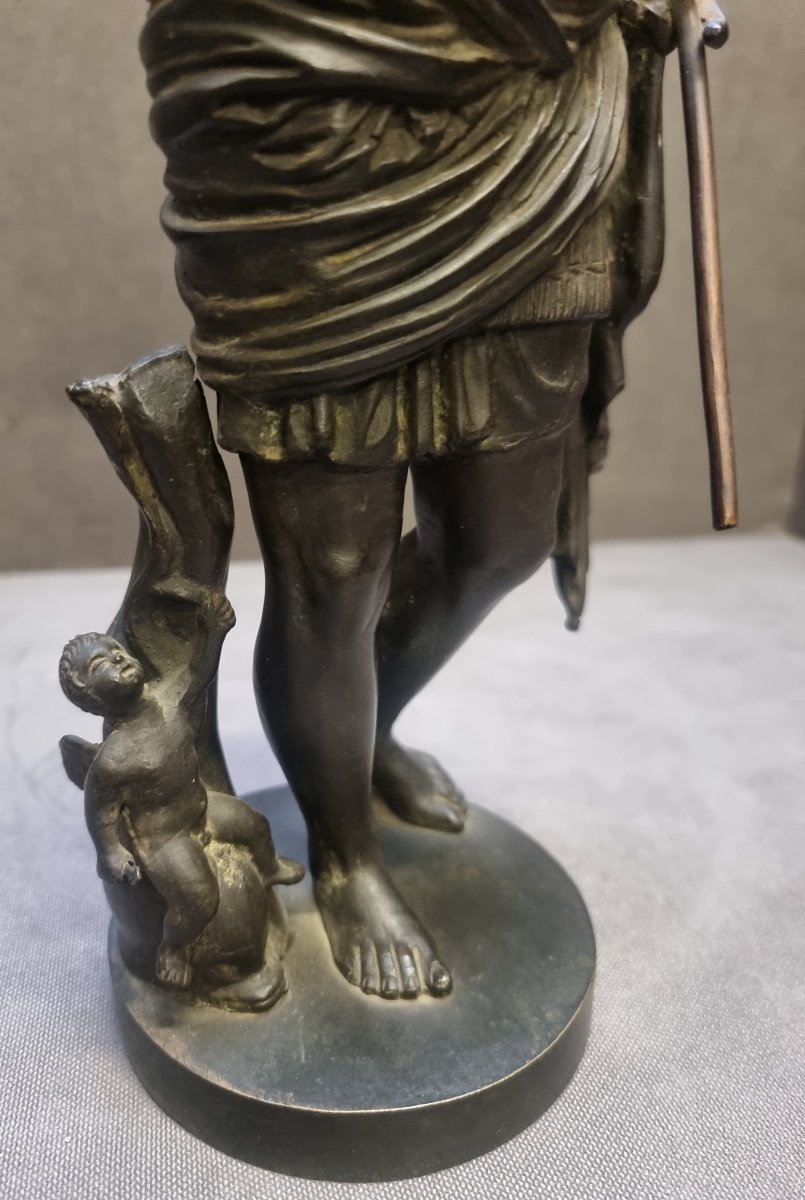 SCULTURA IN BRONZO RAFFIGURANTE IMPERATORE CESARE OTTAVIANO AUGUSTO-photo-3