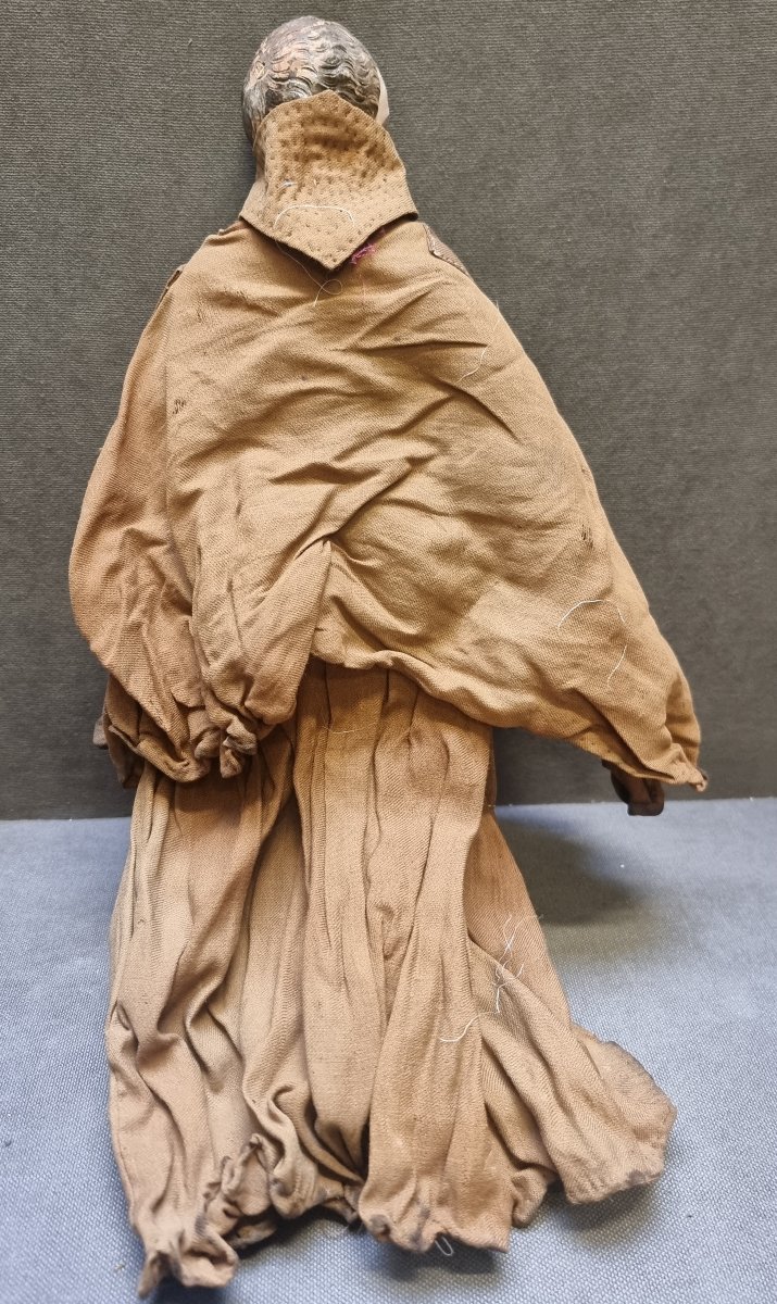 STATUINA DA PRESEPE NAPOLETANO - FRATE - TESTA IN TERACCOTA con OCCHI DI VETRO -  primi '800-photo-2
