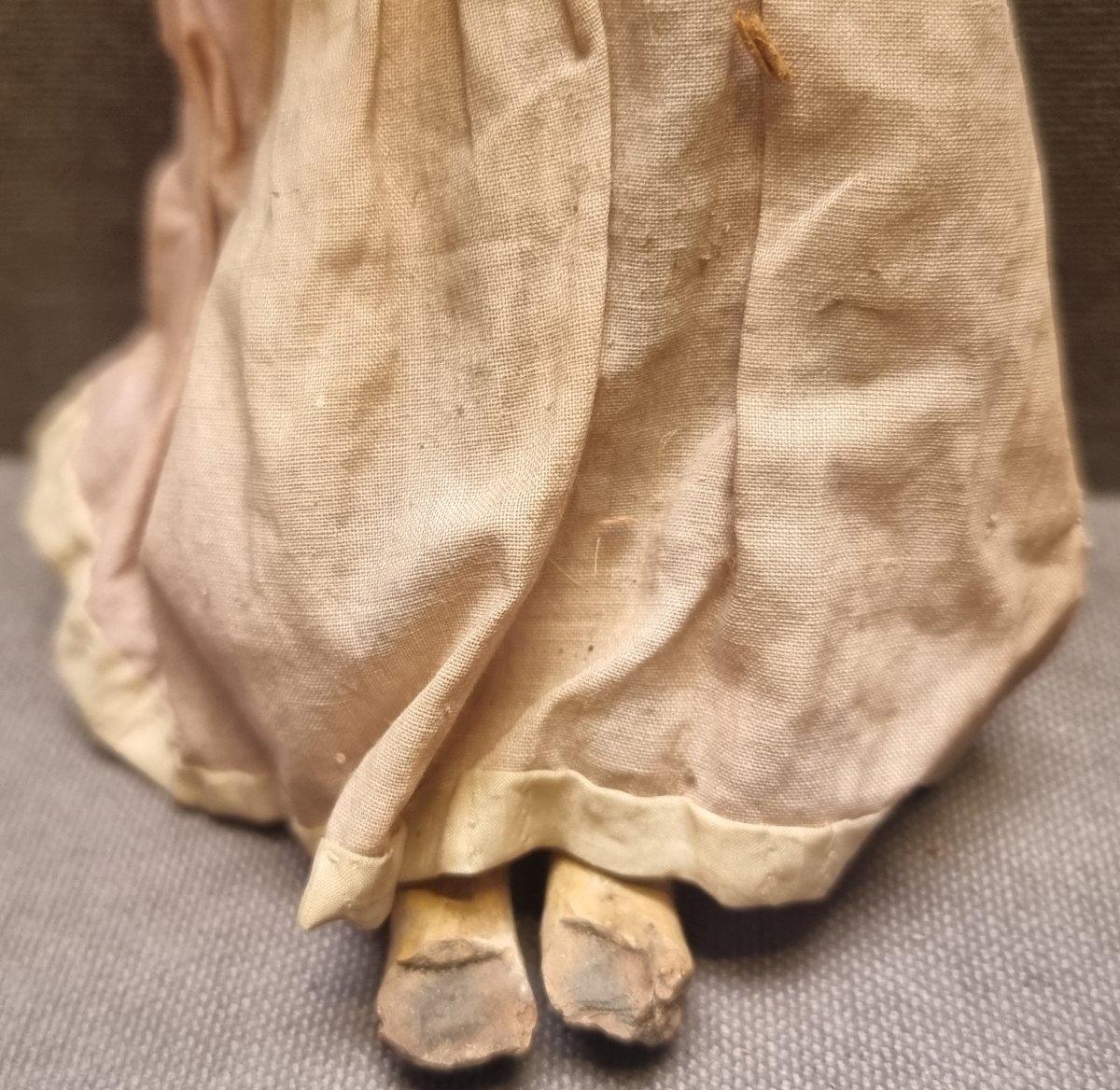 PRESEPE NAPOLETANO - STATUINA RAGAZZA - TESTA IN TERACCOTA con OCCHI DI VETRO -  Metà '800-photo-5