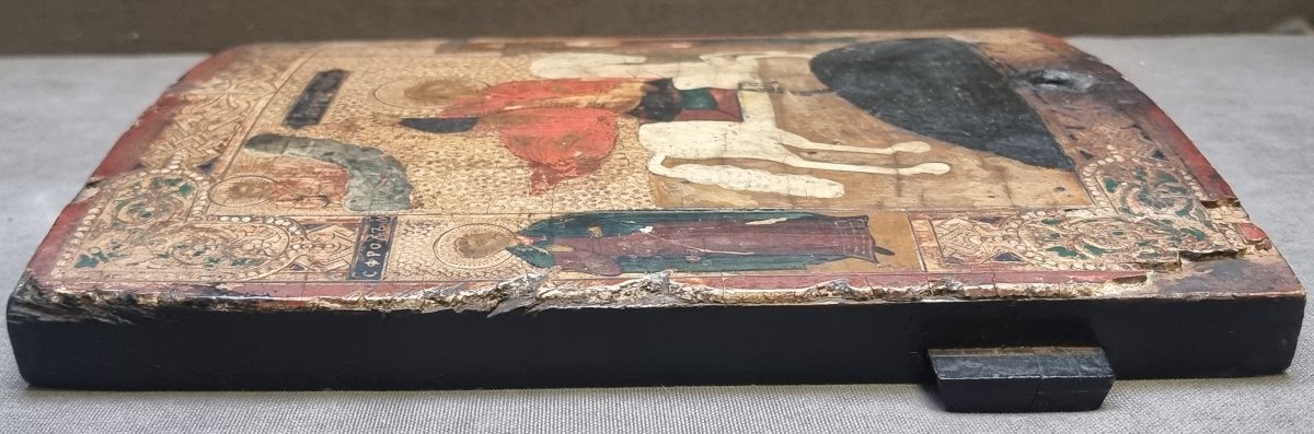 ICONA A FONDO ORO DIPINTA SU LEGNO - SAN GIORGIO - DELL'800 - EST EUROPA-photo-1