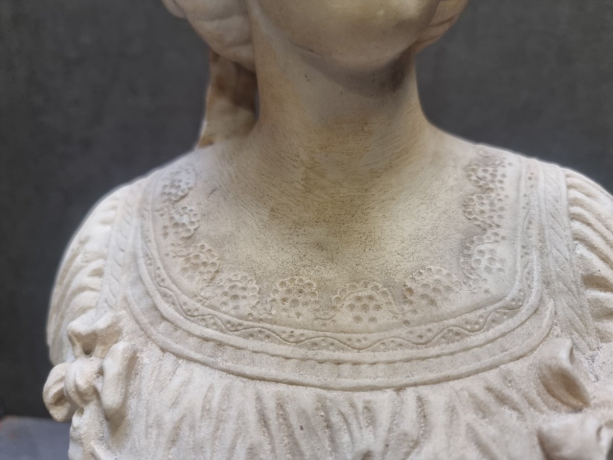 BUSTO DONNA IN MARMO STATUARIO - Metà '800-photo-2