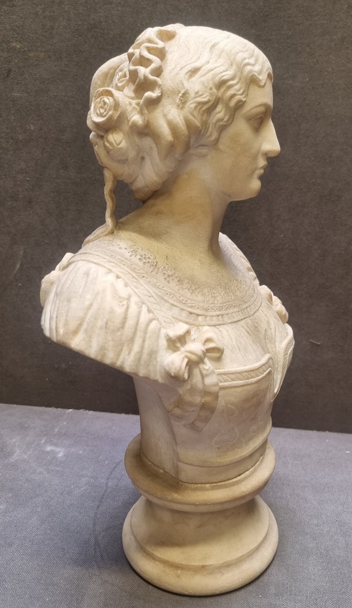 BUSTO DONNA IN MARMO STATUARIO - Metà '800-photo-3