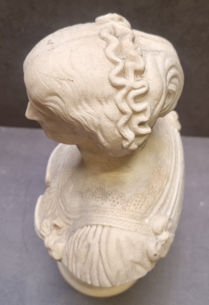 BUSTO DONNA IN MARMO STATUARIO - Metà '800-photo-2