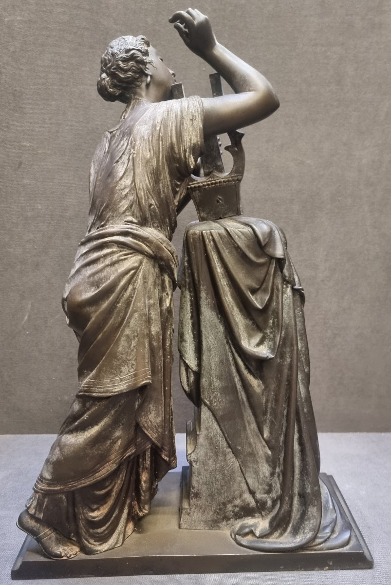 SCULTURA IN BRONZO - ALLEGORIA ALLA MUSICA - FRANCIA, NAPOLEONE III -photo-4