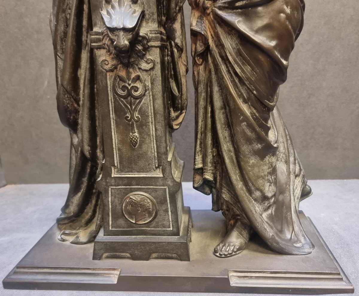 SCULTURA IN BRONZO - ALLEGORIA ALLA MUSICA - FRANCIA, NAPOLEONE III -photo-3