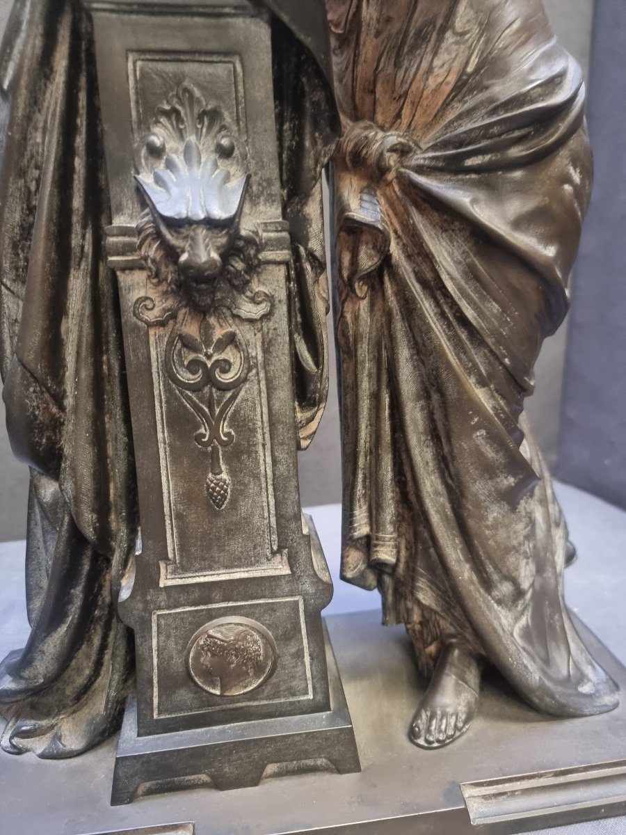 SCULTURA IN BRONZO - ALLEGORIA ALLA MUSICA - FRANCIA, NAPOLEONE III -photo-5