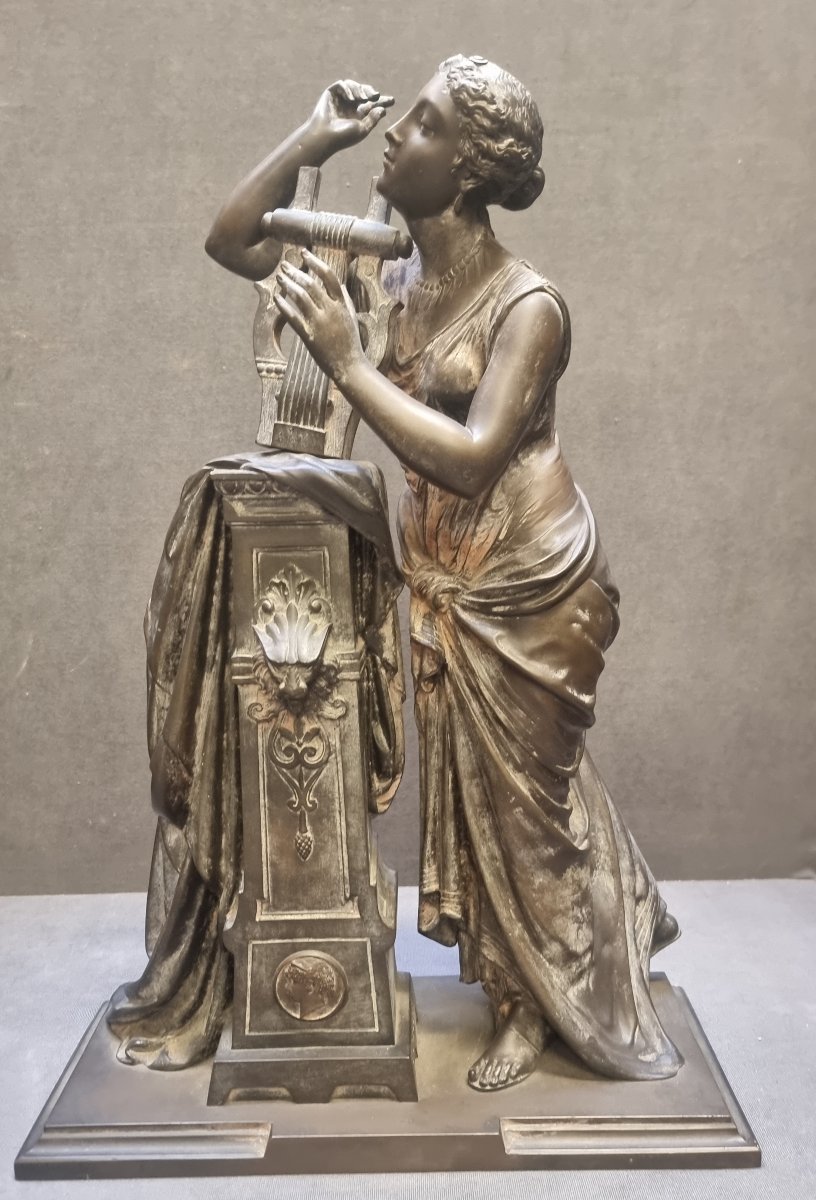SCULTURA IN BRONZO - ALLEGORIA ALLA MUSICA - FRANCIA, NAPOLEONE III 