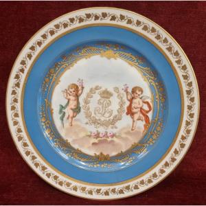 PIATTO DECORATIVO IN PORCELLANA DI SEVRES - XIX secolo