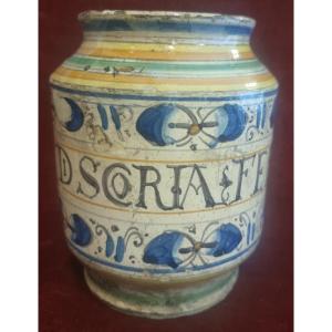 ALBERELLO DA FARMACIA IN MAIOLICA - MONTELUPO O ORVIETO  FINE XVI SECOLO / INIZIO XVII SECOLO