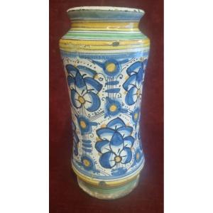 ALBERELLO DA FARMACIA IN MAIOLICA - MONTELUPO O ORVIETO  FINE XVI SECOLO / INIZIO XVII SECOLO