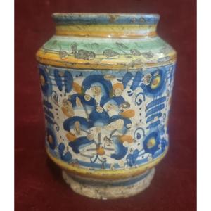 ALBERELLO DA FARMACIA IN MAIOLICA - MONTELUPO O ORVIETO  FINE XVI SECOLO / INIZIO XVII SECOLO
