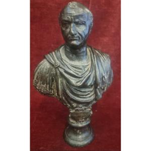 BUSTO IN BRONZO RAFFIGURANTE IMPERATORE VESPASIANO - ITALIA INIZIO XVII SECOLO