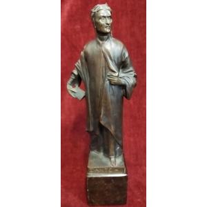 SCULTURA IN BRONZO su base marmo DANTE ALIGHIERI